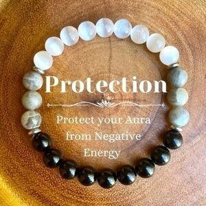 Black Tourmaline Labradorite And Crystal Protection Bracelet